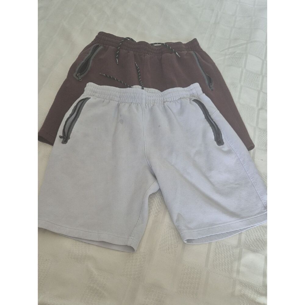 Old Navy Men's Bundle Of 2 Athletic Drawstring Shorts in Burgundy and White